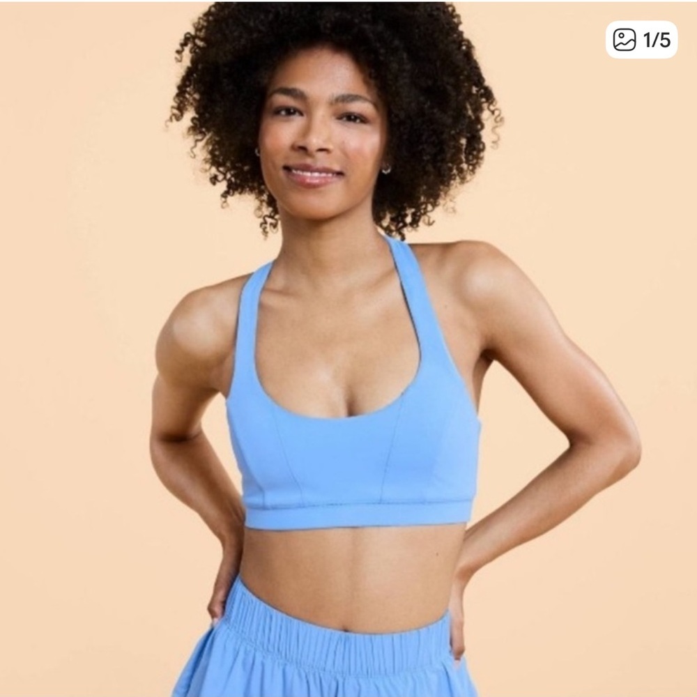 Blogilates Women's Princess Sports
Racerback Bra Cool Blue- Large